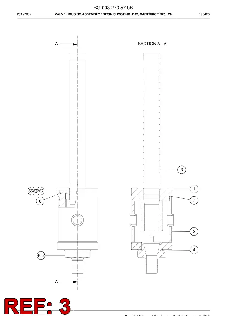 BG00324385a BG 003 243 85a Pipe - Sandvik Technical Drawing