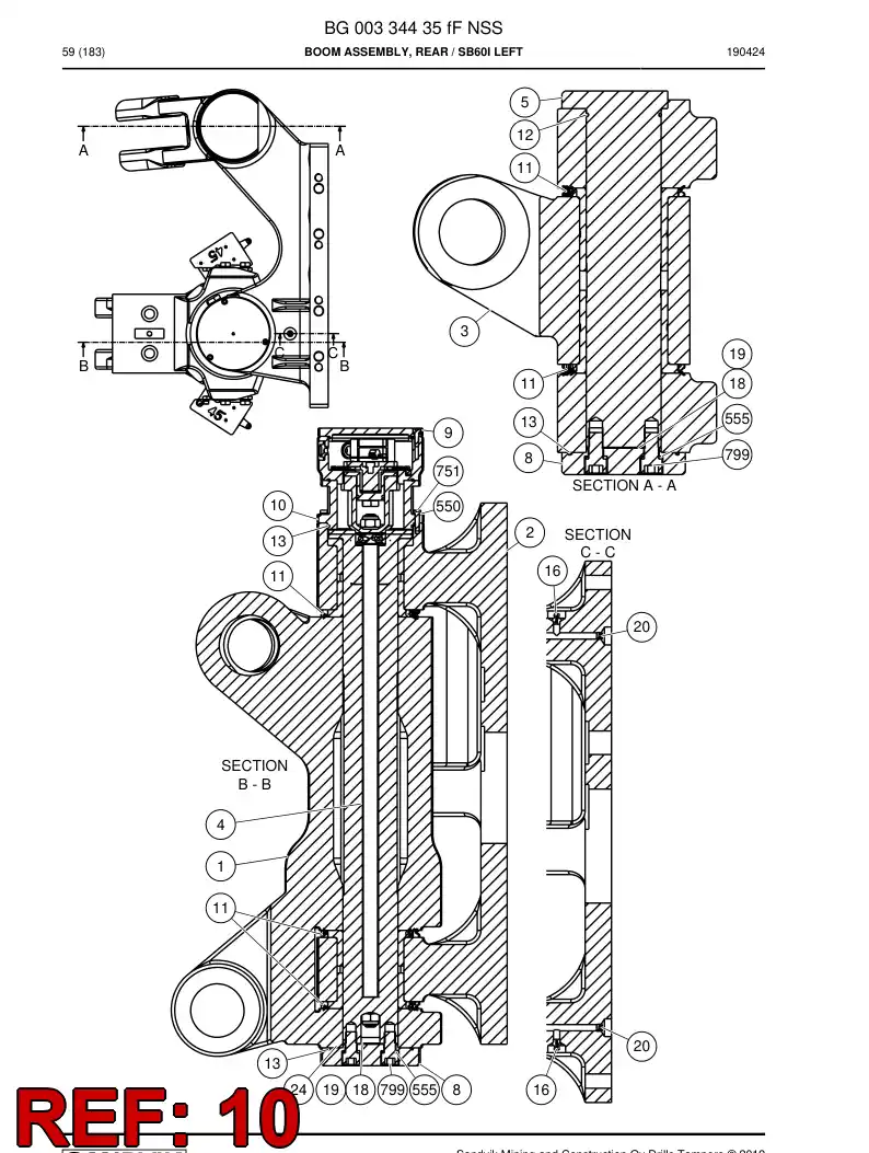 BG00324390b BG 003 243 90b Flange - Sandvik Technical Drawing