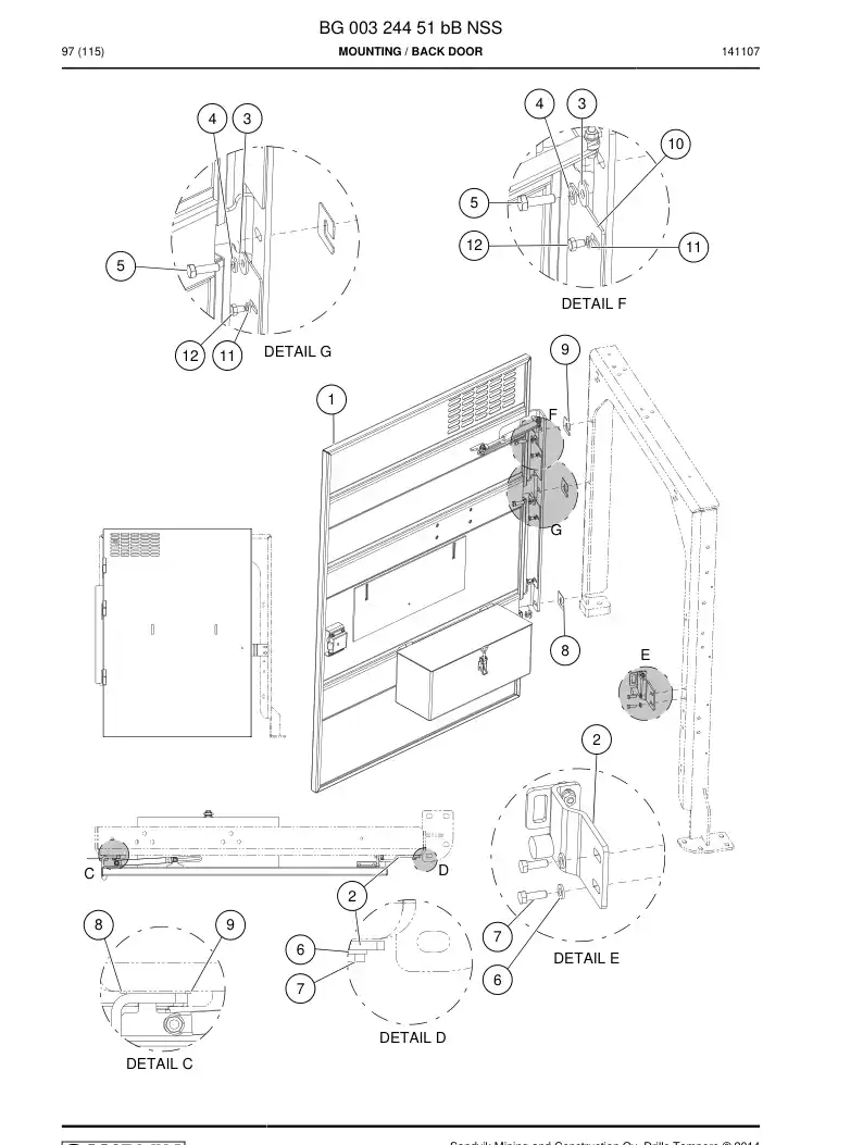BG00324451b BG 003 244 51b Mounting - Sandvik Technical Drawing