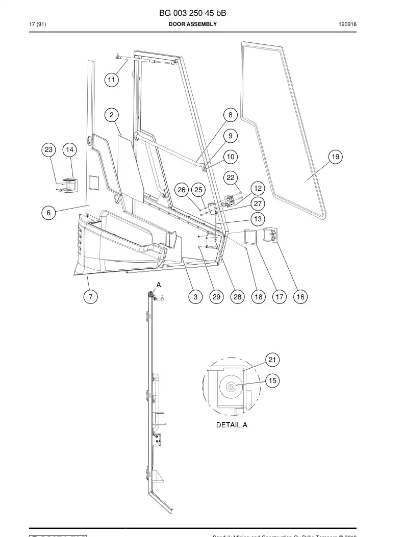BG00324865b BG 003 248 65b Door - Sandvik Technical Drawing