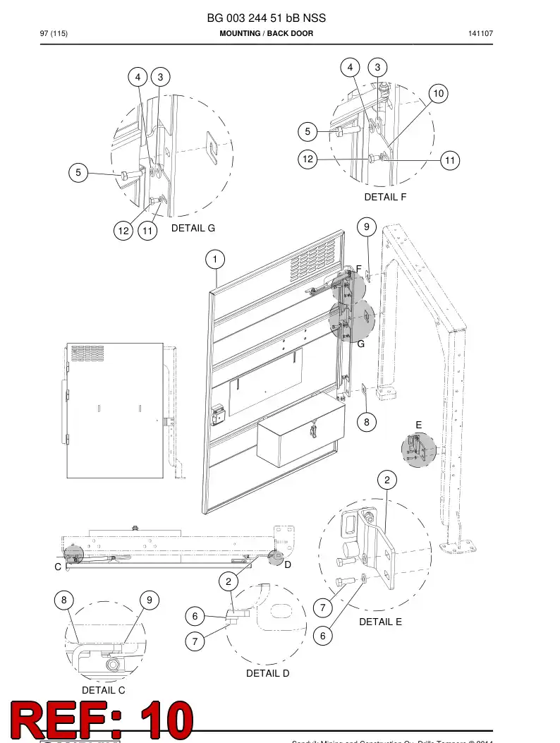 BG00325207a BG 003 252 07a Plate - Sandvik Technical Drawing
