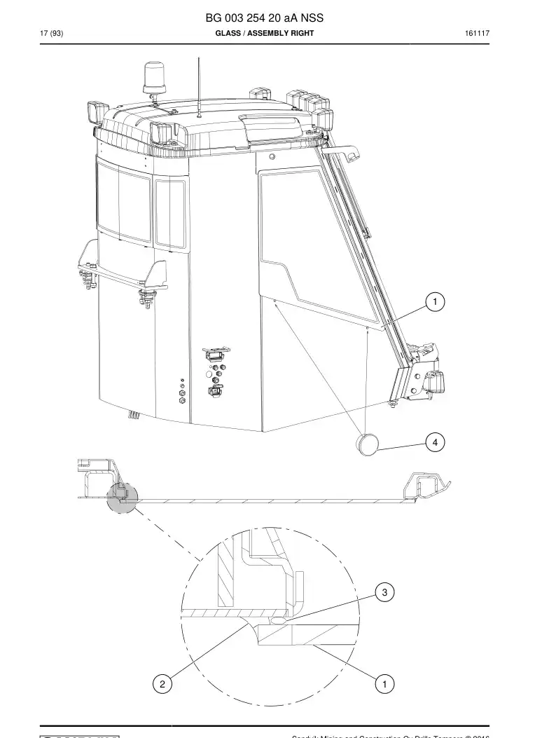 BG00325420a BG 003 254 20a Glass - Sandvik Technical Drawing