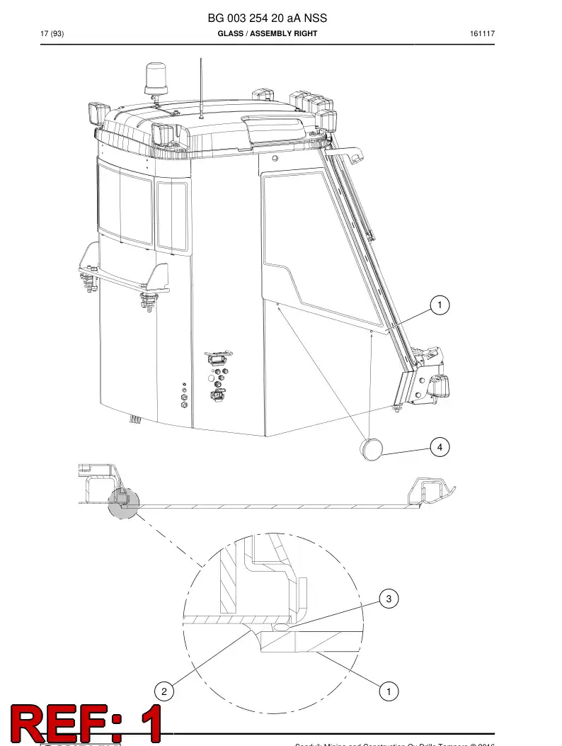 BG00325431a BG 003 254 31a Glass - Sandvik Technical Drawing