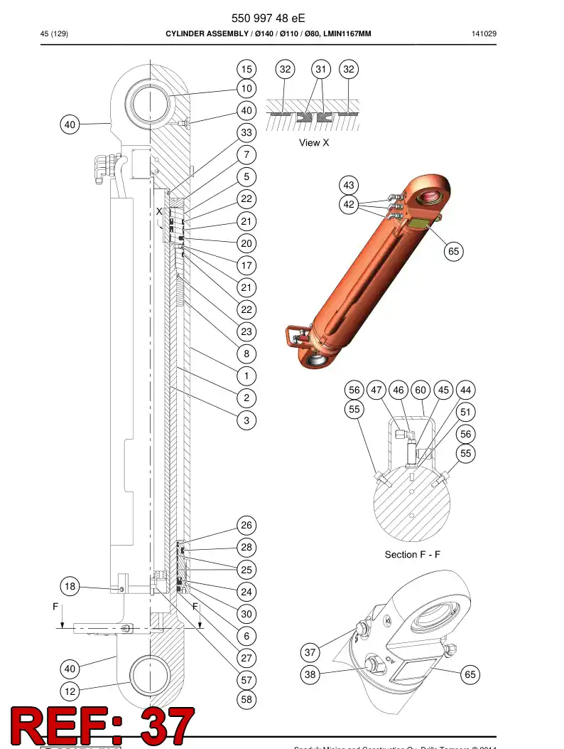 BG00326356a BG 003 263 56a VLVULA, SOBRE O CENTRO - Sandvik Technical Drawing