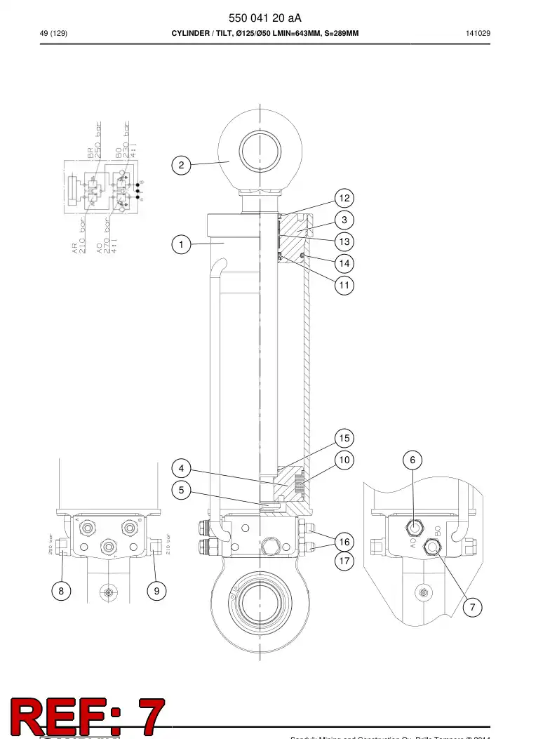 BG00326359a BG 003 263 59a VLVULA, SOBRE O CENTRO - Sandvik Technical Drawing