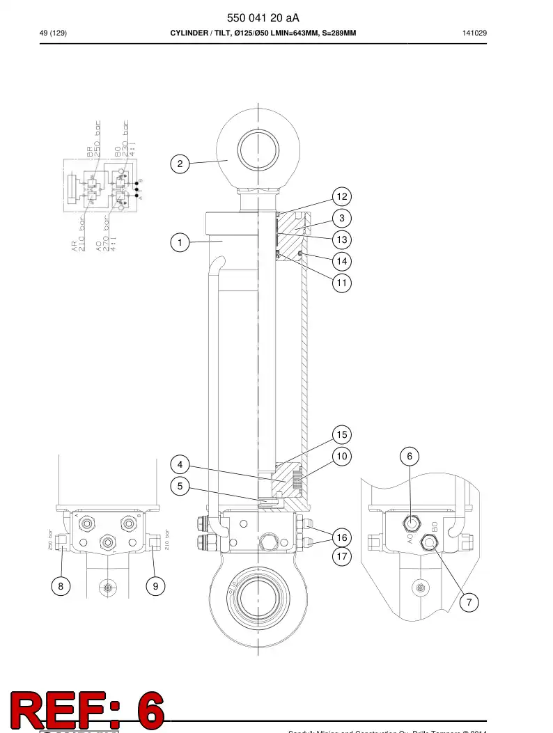 BG00326360a BG 003 263 60a VLVULA, SOBRE O CENTRO - Sandvik Technical Drawing