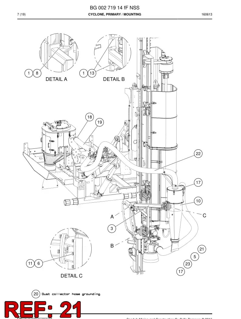 BG00326397a BG 003 263 97a Hose - Sandvik Technical Drawing