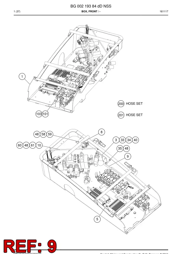 BG00326469a BG 003 264 69a Bracket, Mounting - Sandvik Technical Drawing