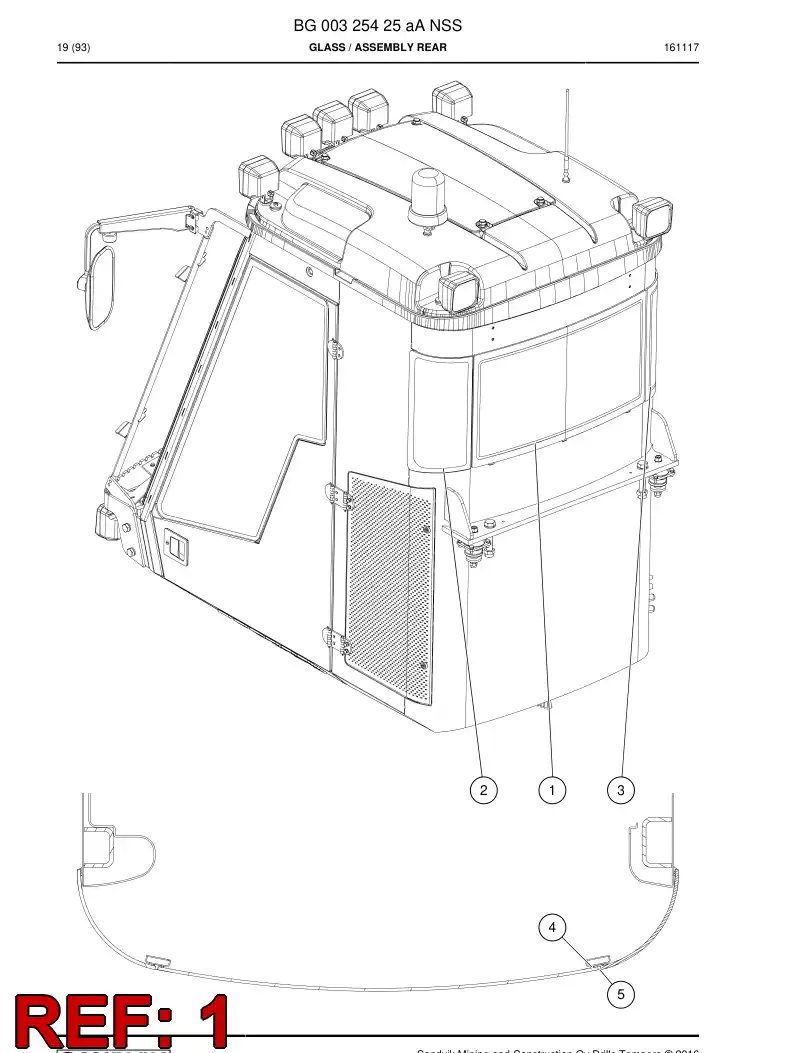 BG00326695a BG 003 266 95a Glass - Sandvik Technical Drawing