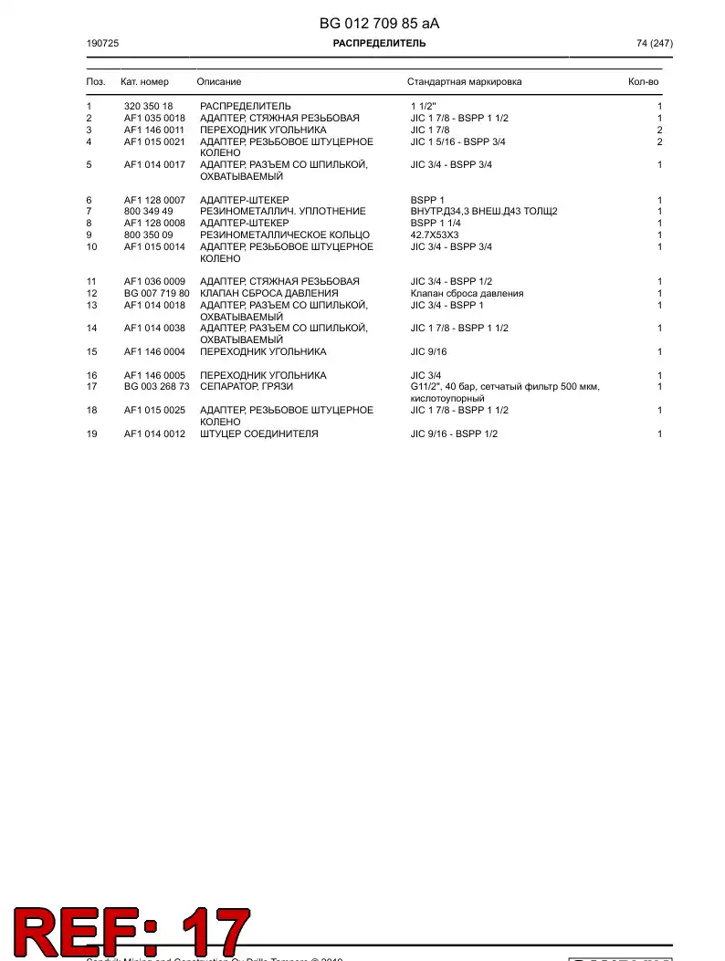 BG00326873b BG 003 268 73b Separator, Mud - Sandvik Technical Drawing
