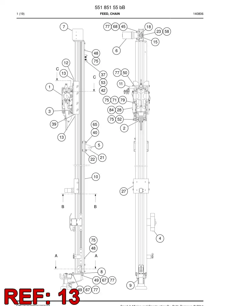 BG00326972b BG 003 269 72b Link, Chain - Sandvik Technical Drawing