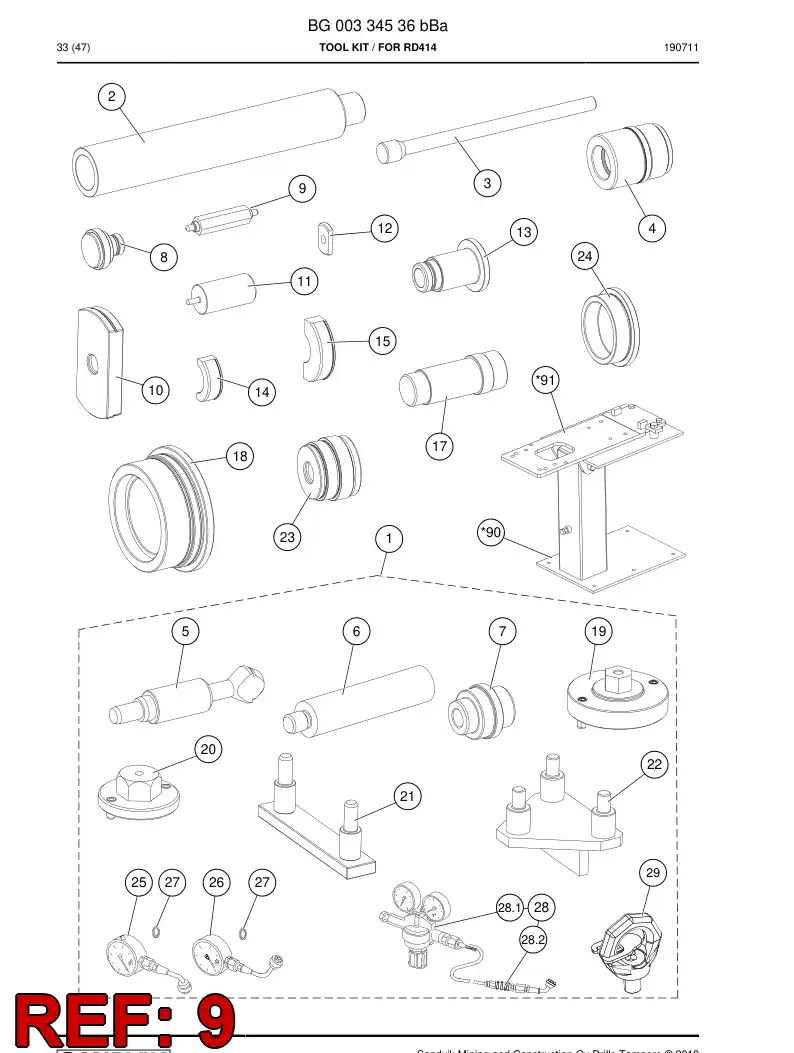 BG00327076a BG 003 270 76a Punch - Sandvik Technical Drawing