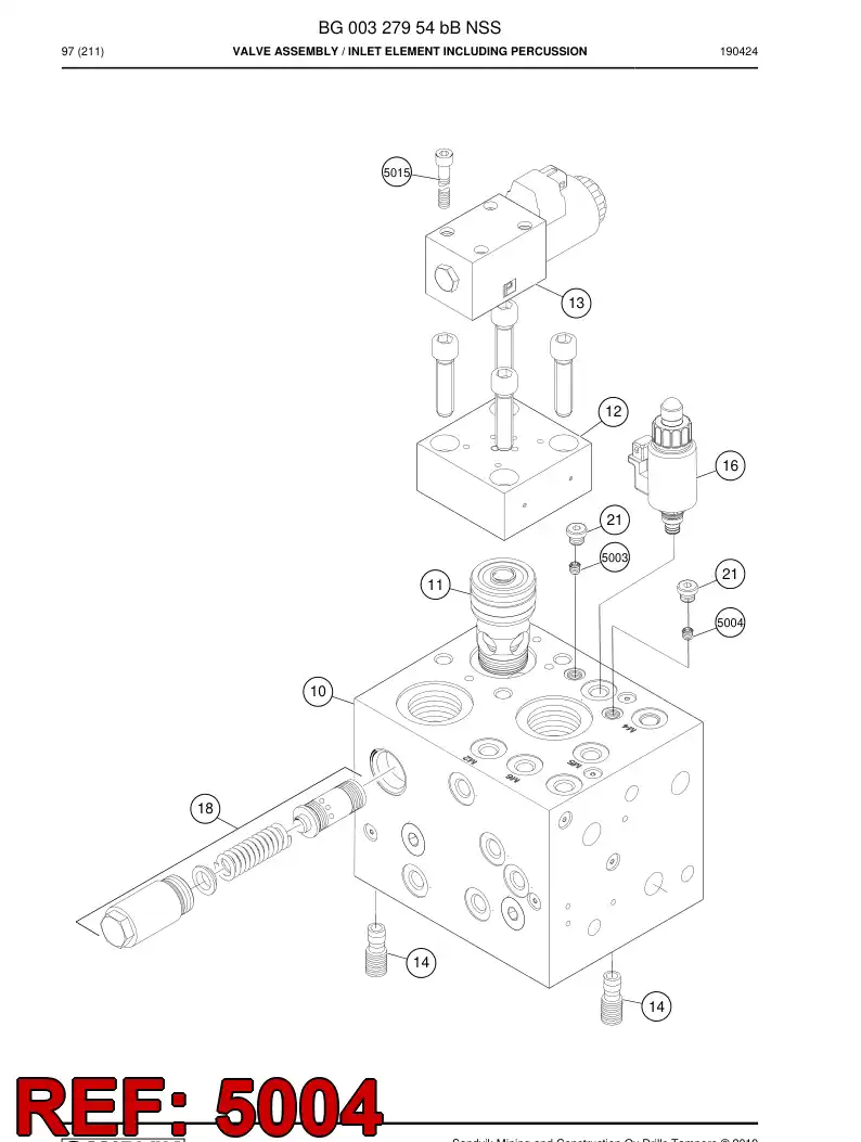 BG00327280a BG 003 272 80a Orifice - Sandvik Technical Drawing