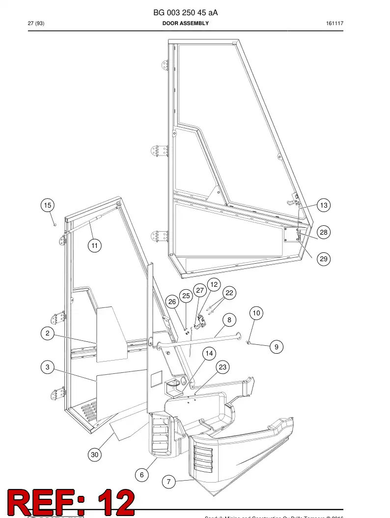 BG00327450a BG 003 274 50a Lock - Sandvik Technical Drawing