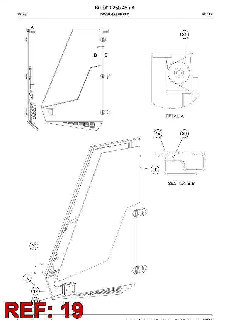 BG00327455a BG 003 274 55a Glass - Sandvik Technical Drawing