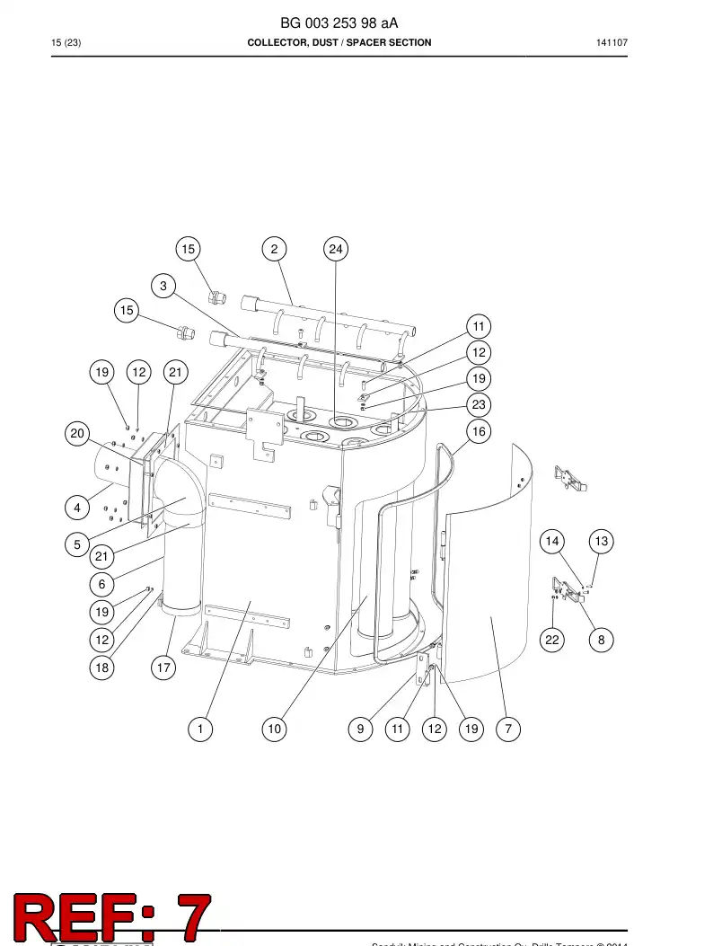 BG00327537a BG 003 275 37a Hatch - Sandvik Technical Drawing