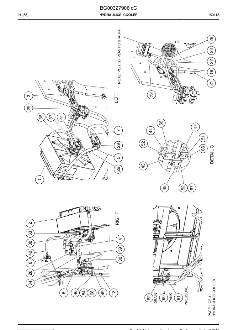 BG00327906c BG 003 279 06c Hydraulics, Cooler - Sandvik Technical Drawing