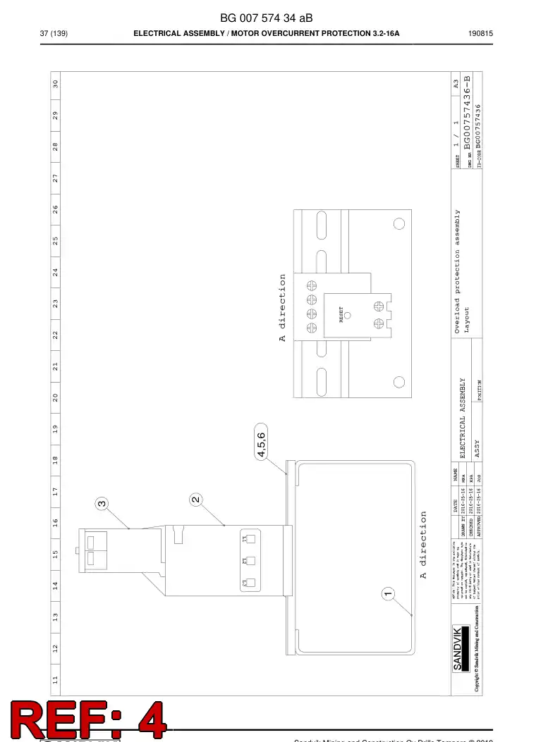 BG00328012c BG 003 280 12c Remote Reset Unit - Sandvik Technical Drawing