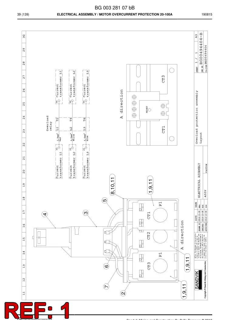 BG00328030a BG 003 280 30a Transformer, Current - Sandvik Technical Drawing
