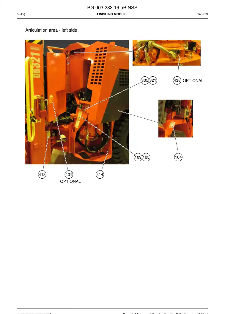 BG00328319a BG 003 283 19a Finishing module - Sandvik Technical Drawing