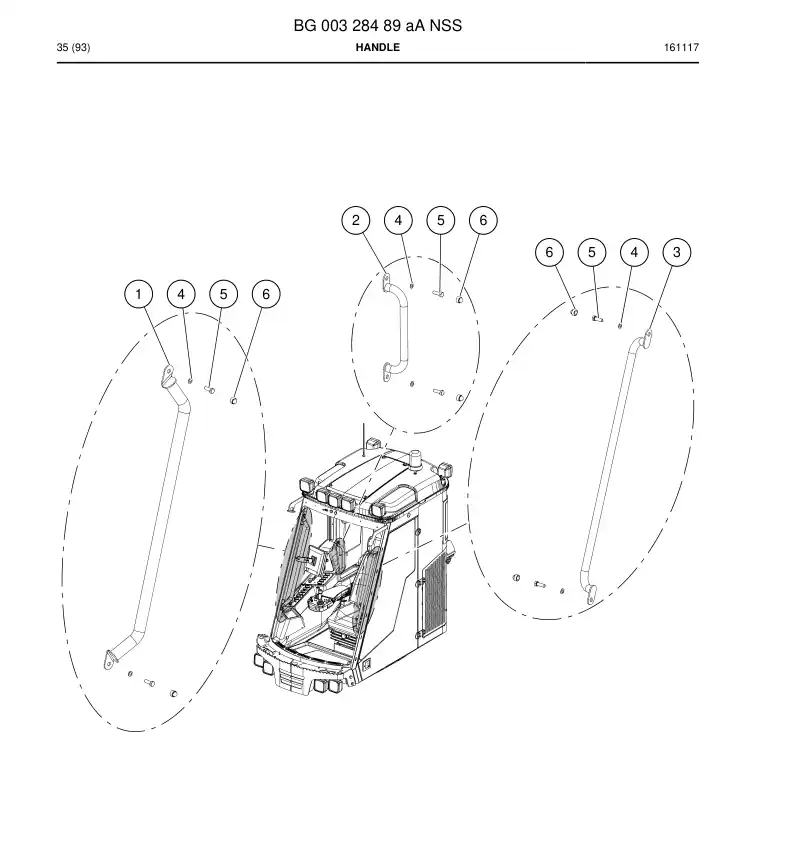 BG00328489a BG 003 284 89a Handle - Sandvik Technical Drawing