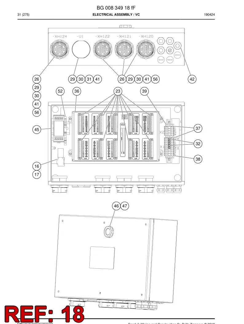 BG00328781b BG 003 287 81b Cable, Prewired Plug - Sandvik Technical Drawing