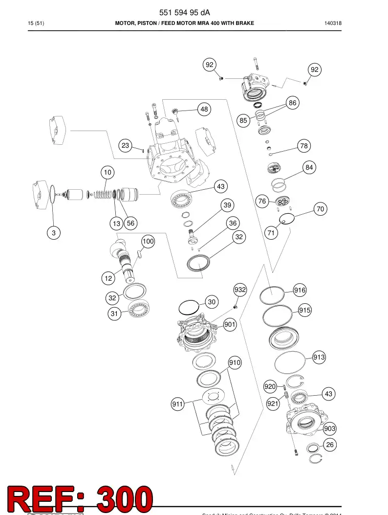 BG00329358a BG 003 293 58a Spare Parts Kit - Sandvik Technical Drawing