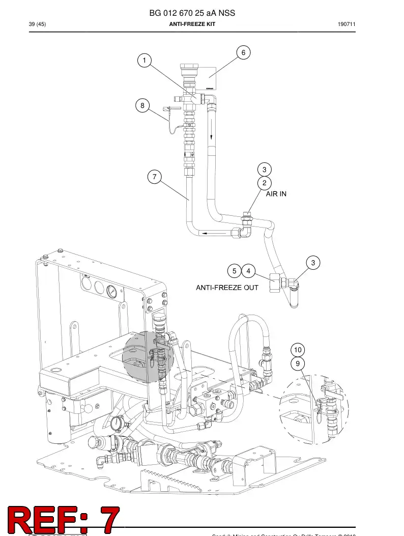 BG00329595b BG 003 295 95b Pipe Assembly - Sandvik Technical Drawing