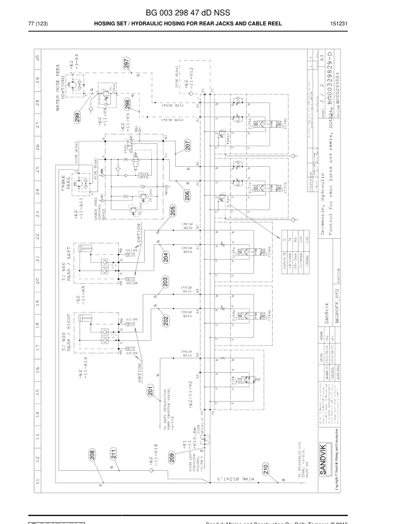 BG00329847d BG 003 298 47d Hosing Set - Sandvik Technical Drawing