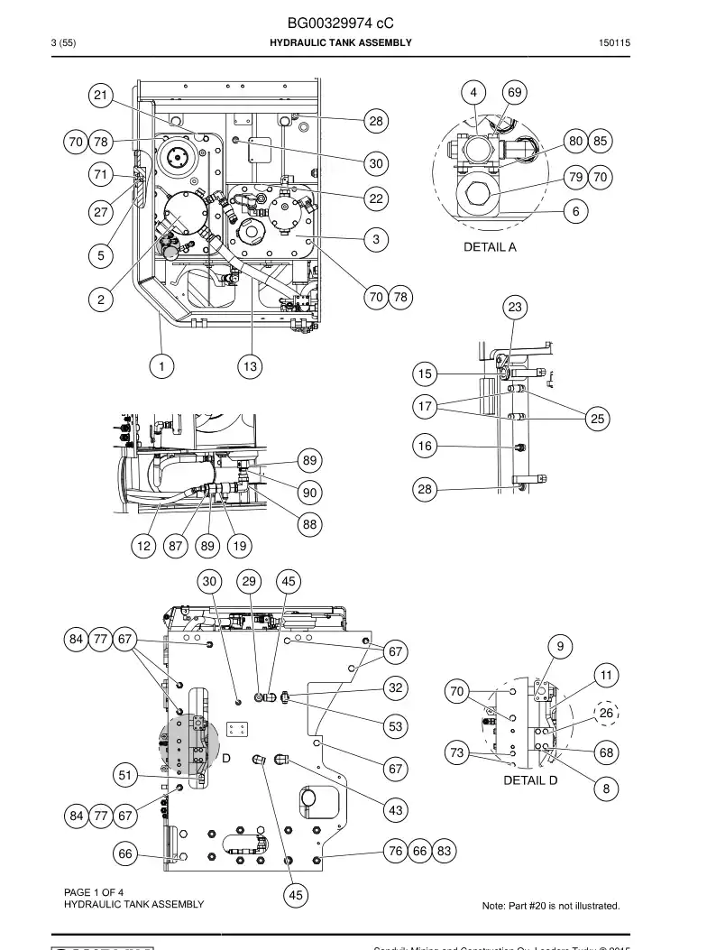 BG00329974c BG 003 299 74c Hydraulic Tank Assembly - Sandvik Technical Drawing