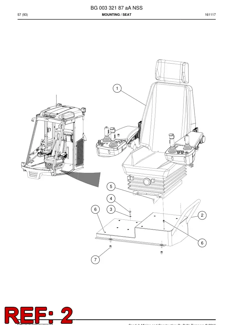 BG00332191a BG 003 321 91a Pedestal - Sandvik Technical Drawing