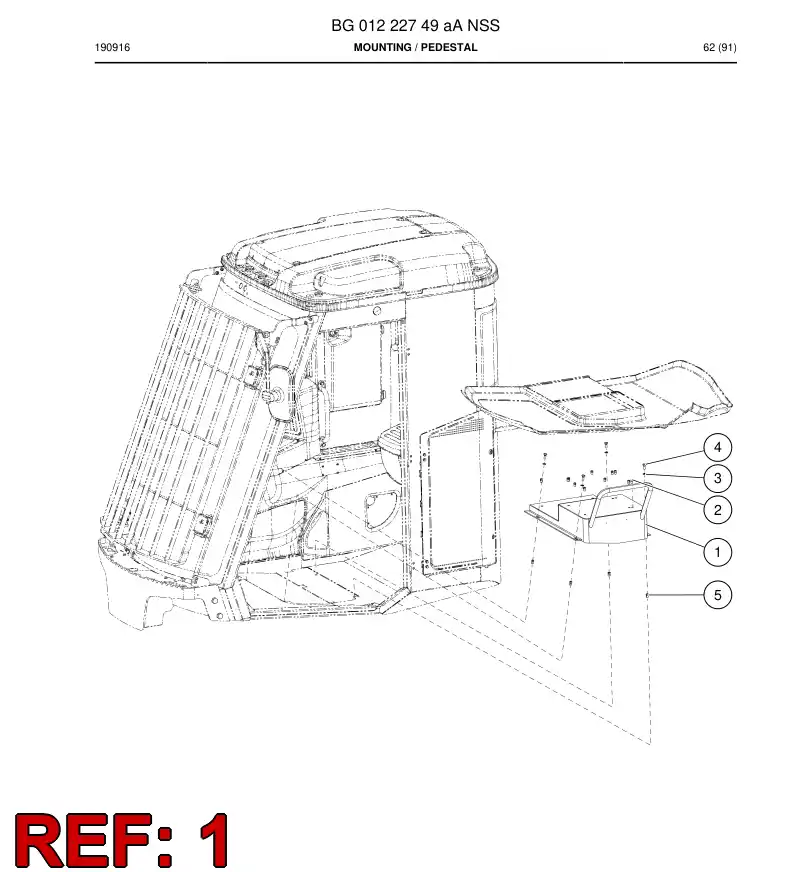 BG00332191b BG 003 321 91b Pedestal - Sandvik Technical Drawing