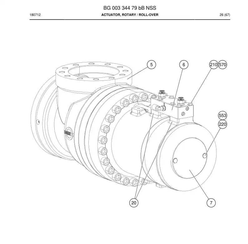 BG00334479b BG 003 344 79b ATUADOR, ROTATIVO - Sandvik Technical Drawing