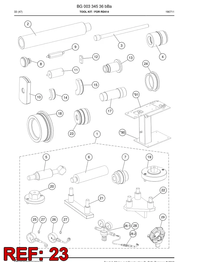 BG00334695a BG 003 346 95a Punch - Sandvik Technical Drawing