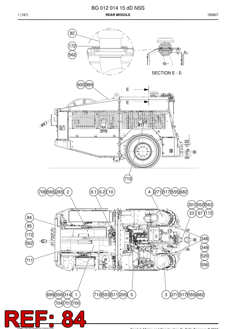 BG00338120a BG 003 381 20a Guard, Chain - Sandvik Technical Drawing