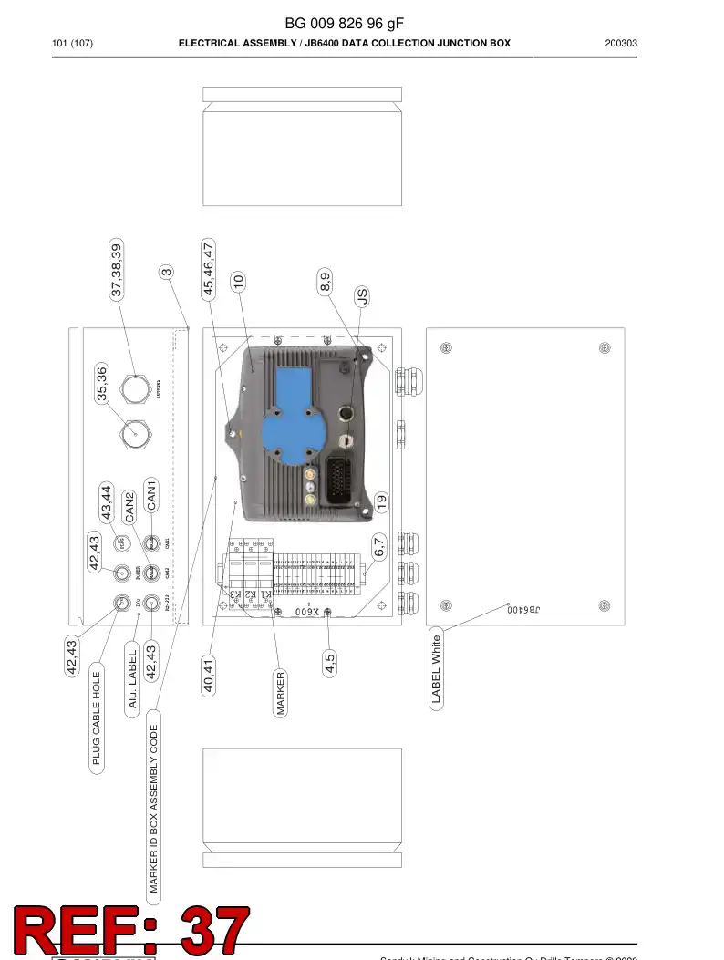 BG00338418a BG 003 384 18a Grommet - Sandvik Technical Drawing