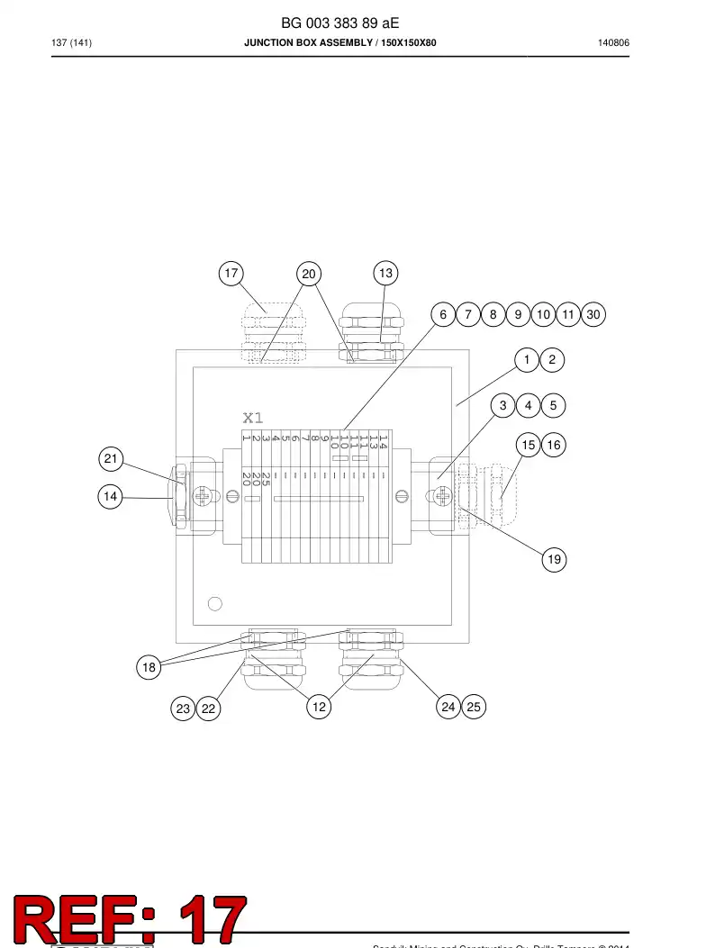 BG00338604a BG 003 386 04a Seal, Rubber - Sandvik Technical Drawing