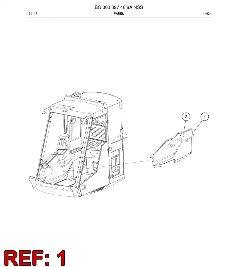 BG00338883a BG 003 388 83a Cover, Plastic - Sandvik Technical Drawing