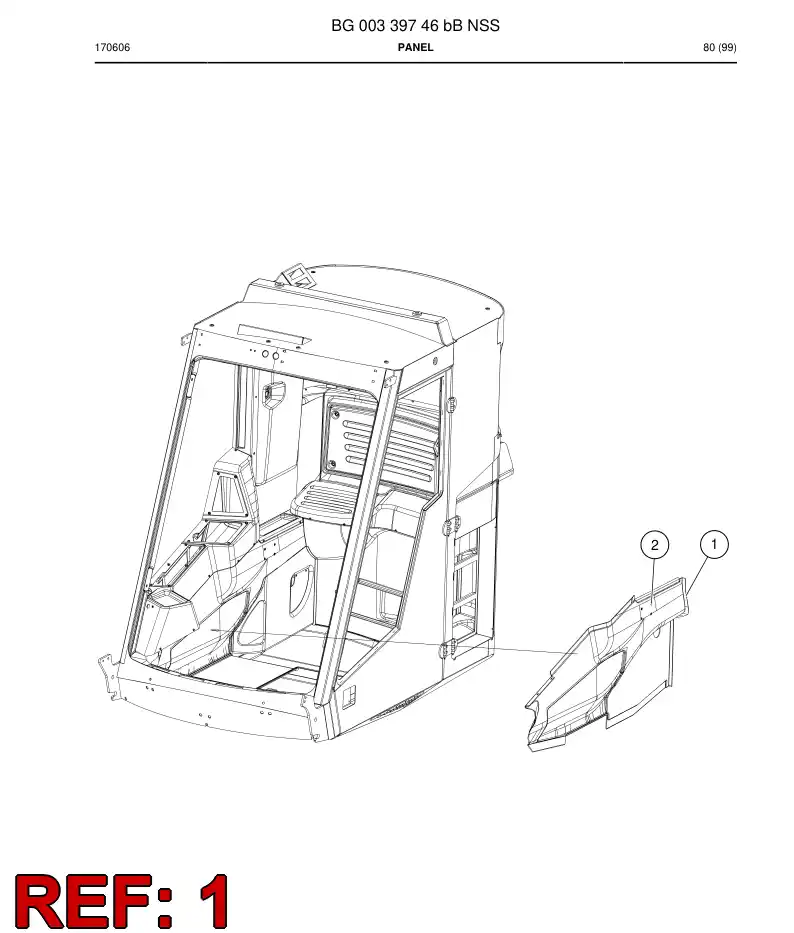 BG00338883b BG 003 388 83b Cover, Plastic - Sandvik Technical Drawing