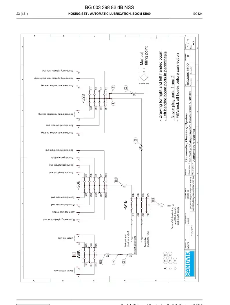 BG00339882d BG 003 398 82d Hosing Set - Sandvik Technical Drawing