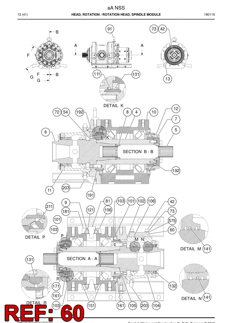 BG00340124a BG 003 401 24a Flange, Blind - Sandvik Technical Drawing