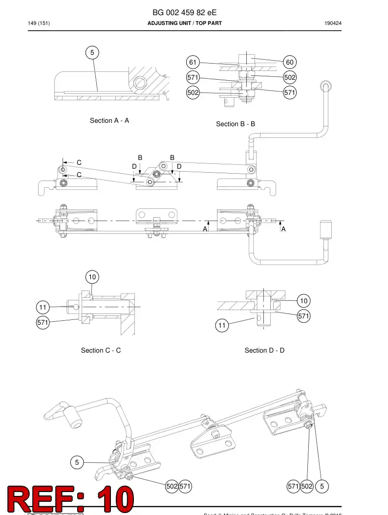 BG00340211a BG 003 402 11a Bushing - Sandvik Technical Drawing