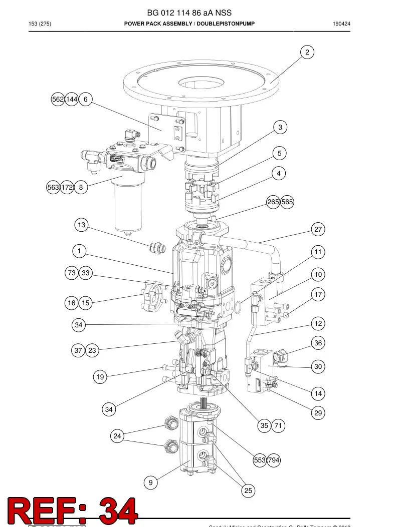 BG00340479b BG 003 404 79b Fitting, Quick Connect - Sandvik Technical Drawing
