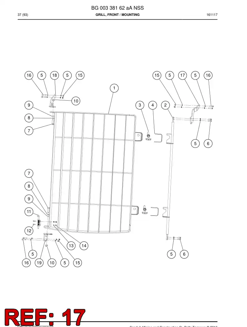 BG00342452a BG 003 424 52a Plate - Sandvik Technical Drawing