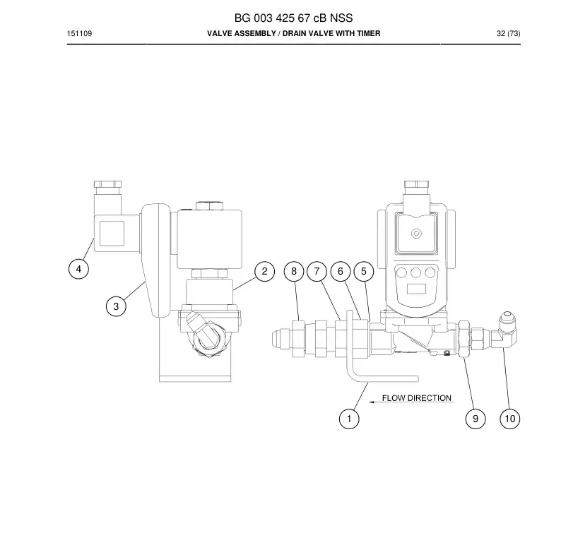 BG00342567b BG 003 425 67b Valve Assembly - Sandvik Technical Drawing