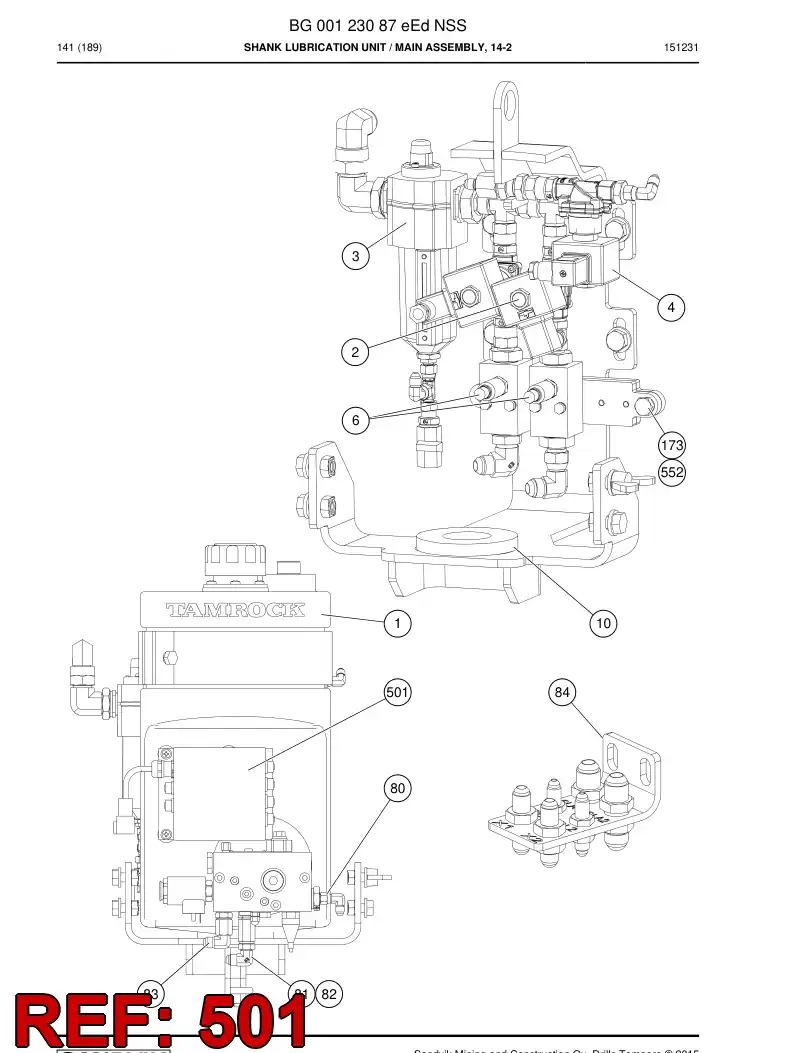 BG00342589d BG 003 425 89d Electrical Assembly - Sandvik Technical Drawing