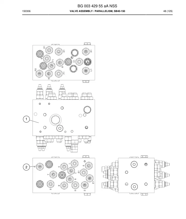 BG00342955a BG 003 429 55a Valve Assembly - Sandvik Technical Drawing