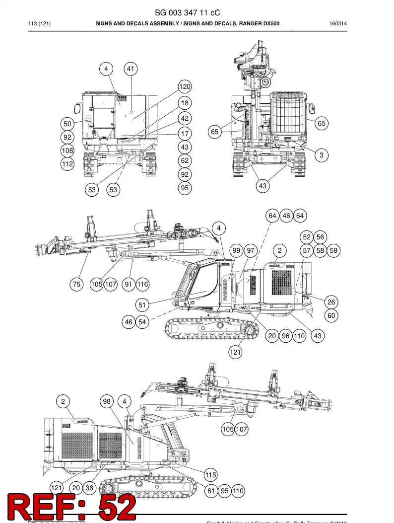 BG00343215d BG 003 432 15d Decal - Sandvik Technical Drawing