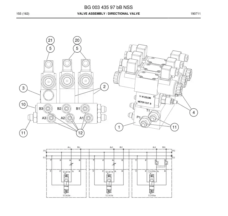 BG00343597b BG 003 435 97b Valve Assembly - Sandvik Technical Drawing