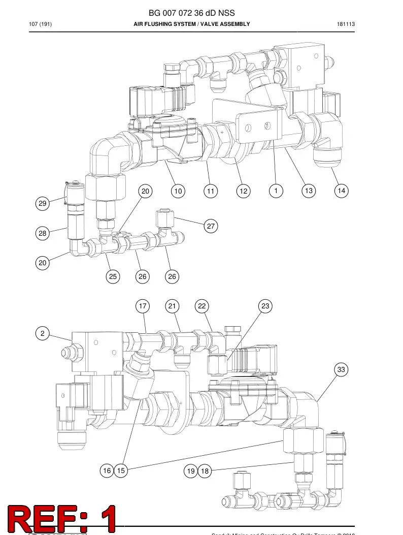 BG00344197b BG 003 441 97b Bracket, Valve - Sandvik Technical Drawing